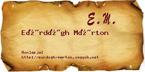Eördögh Márton névjegykártya