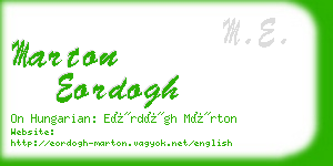 marton eordogh business card